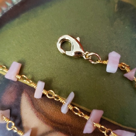 Natural Pink Opal Rosary Choker Necklace - Picture 8 of 8